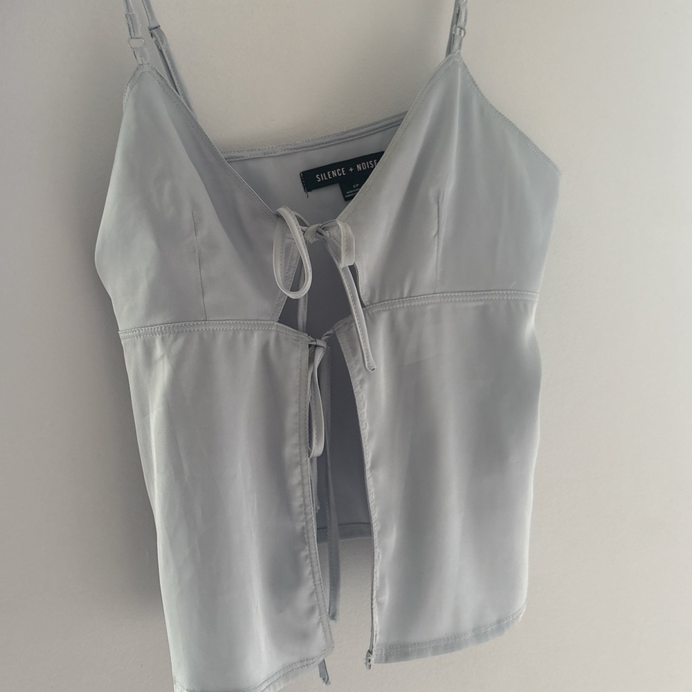 Silence + Noise Light blue satin Camisole Top